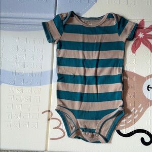Carter's Teal and Tan Striped Bodysuit